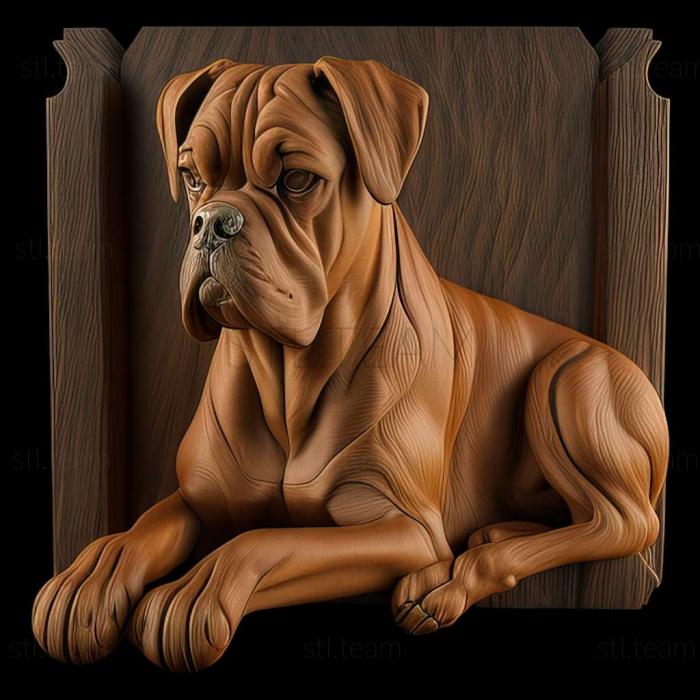 3D model German boxer dog (STL)